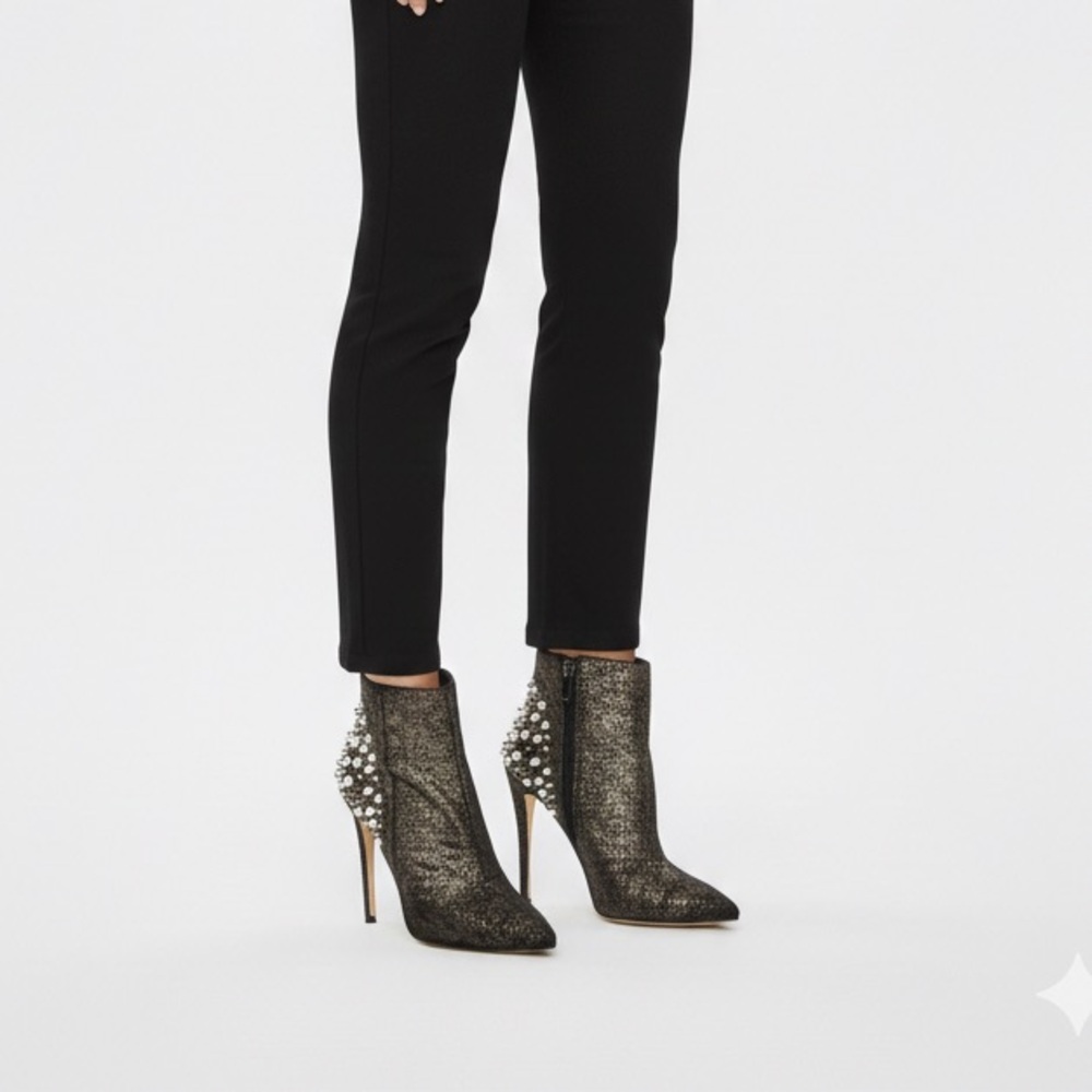 Elegant Pearl-Embellished Stiletto Boots